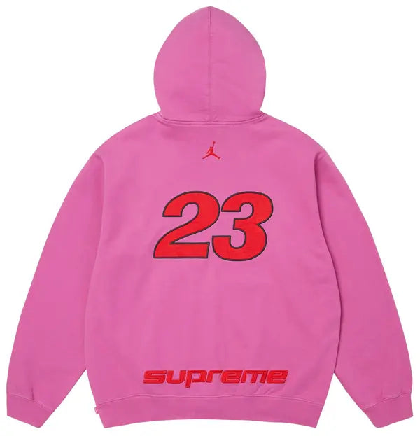 Supreme x Jordan Zip Up Hooded Sweatshirt 'Pink'