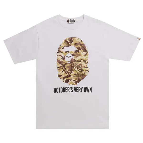BAPE x OVO Woodland Camo Ape Head Tee 'White'
