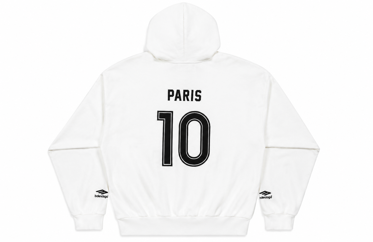Balenciaga Paris Football Zip Up Hoodie 'White'