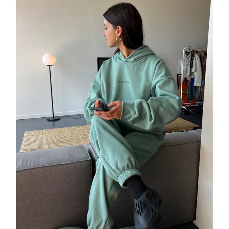 Mr Winston Puff Hoodie Deep Sage - Hypepieces