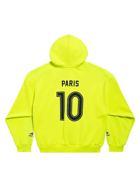 Balenciaga Paris Football Zip Up Hoodie 'Neon Green'