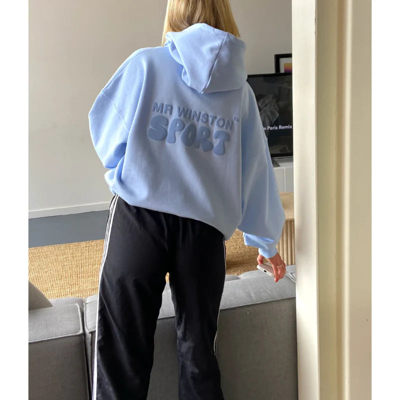 Mr Winston Puff Hoodie Powder Blue