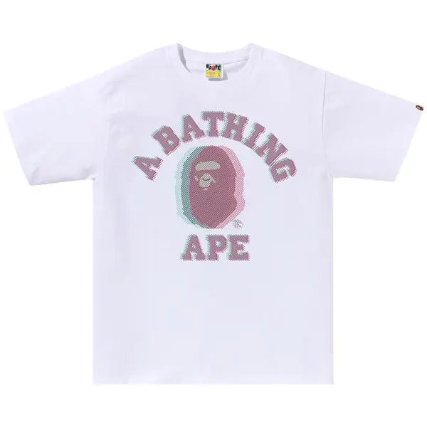 BAPE Glitch Art College Tee 'White'