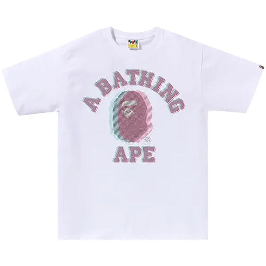 BAPE Glitch Art College Tee 'White'