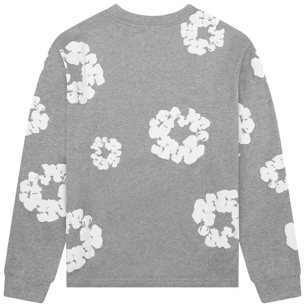 Denim Tears Long-Sleeve Wreath Tee 'Grey' - Hypepieces