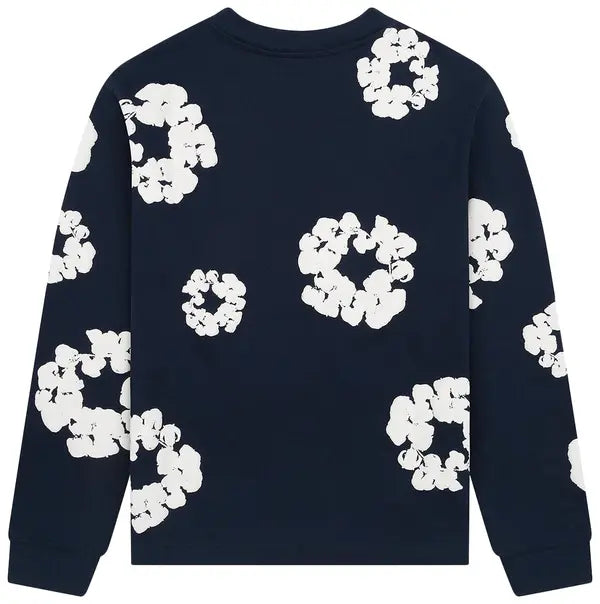 Denim Tears Long-Sleeve Wreath Tee 'Navy' - Hypepieces