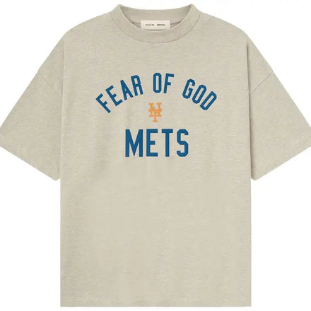 Fear of God Essentials Mets 90s Tee 'Heather Stone' - Hypepieces