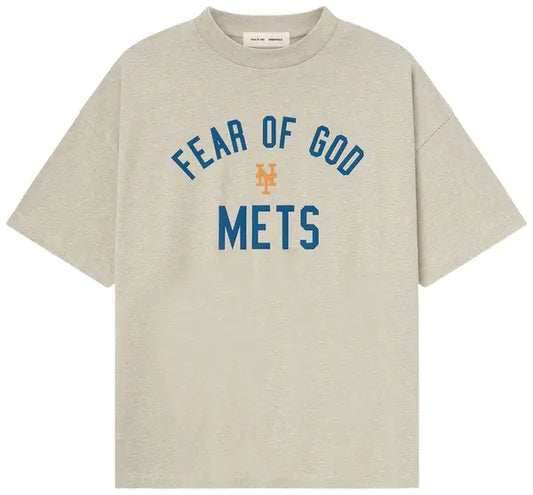 Fear of God Essentials Mets 90s Tee 'Heather Stone' - Hypepieces