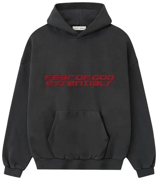 Fear of God Essentials Heavy Fleece 90s Hoodie 'Iron Grey' - Hypepieces
