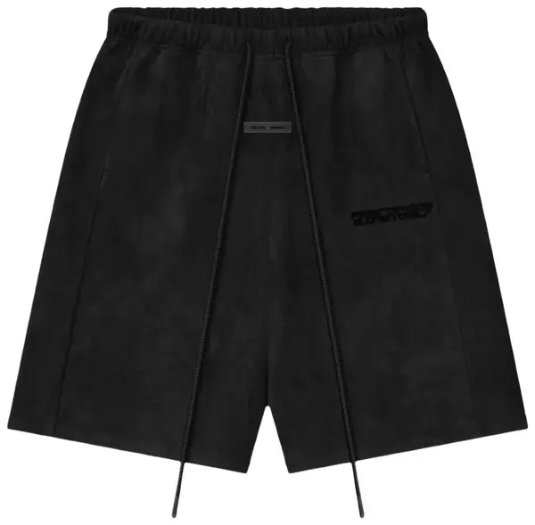 Fear of God Essentials Suede Fleece Relaxed Shorts 'Vintage Black'