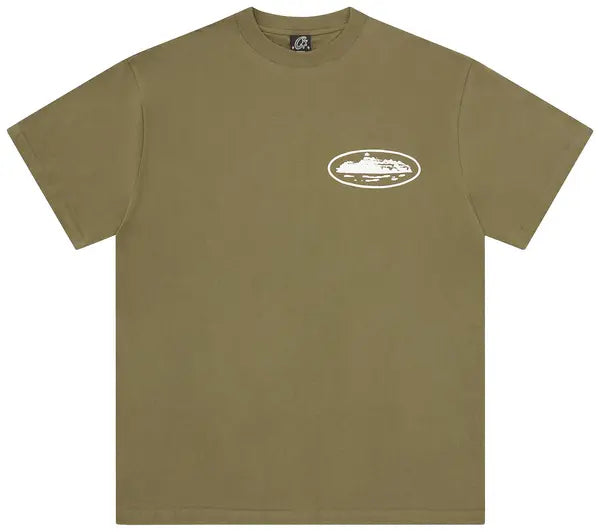 Corteiz Island Puff Print Tee 'Olive'