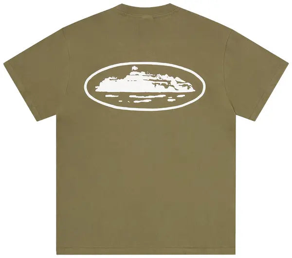 Corteiz Island Puff Print Tee 'Olive'