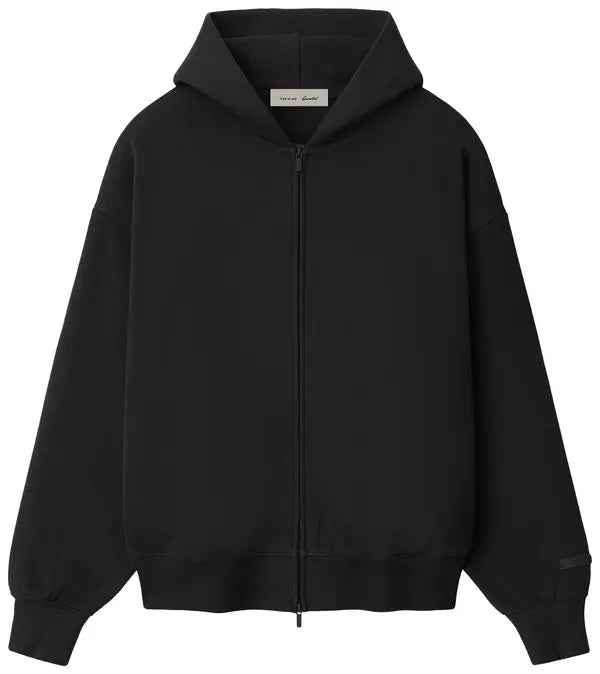 Fear of God Essentials Classic Zip-Up Hoodie 'Vintage Black/White'