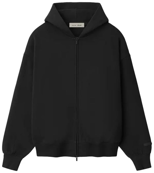 Fear of God Essentials Classic Zip-Up Hoodie 'Vintage Black/White'