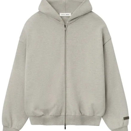 Fear of God Essentials Embossed 90s Fit Fleece Zip-Up Hoodie 'Warm Heather'