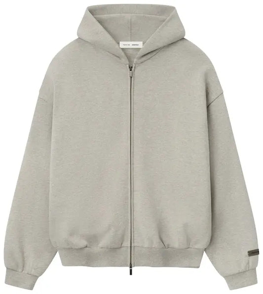 Fear of God Essentials Embossed 90s Fit Fleece Zip-Up Hoodie 'Warm Heather'