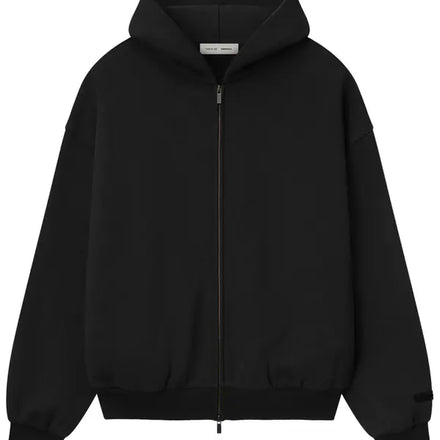 Fear of God Essentials Embossed 90s Fit Fleece Zip-Up Hoodie 'Vintage Black'