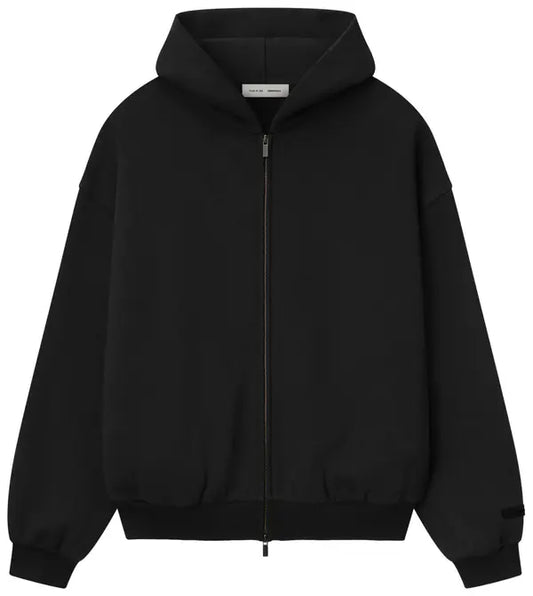Fear of God Essentials Embossed 90s Fit Fleece Zip-Up Hoodie 'Vintage Black'
