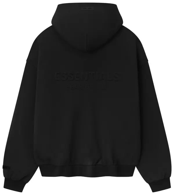 Fear of God Essentials Embossed 90s Fit Fleece Zip-Up Hoodie 'Vintage Black'