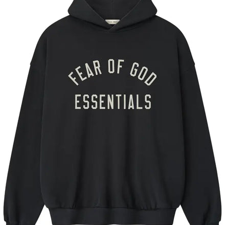 Fear of God Essentials Varsity 90s Fit Hoodie 'Vintage Black'