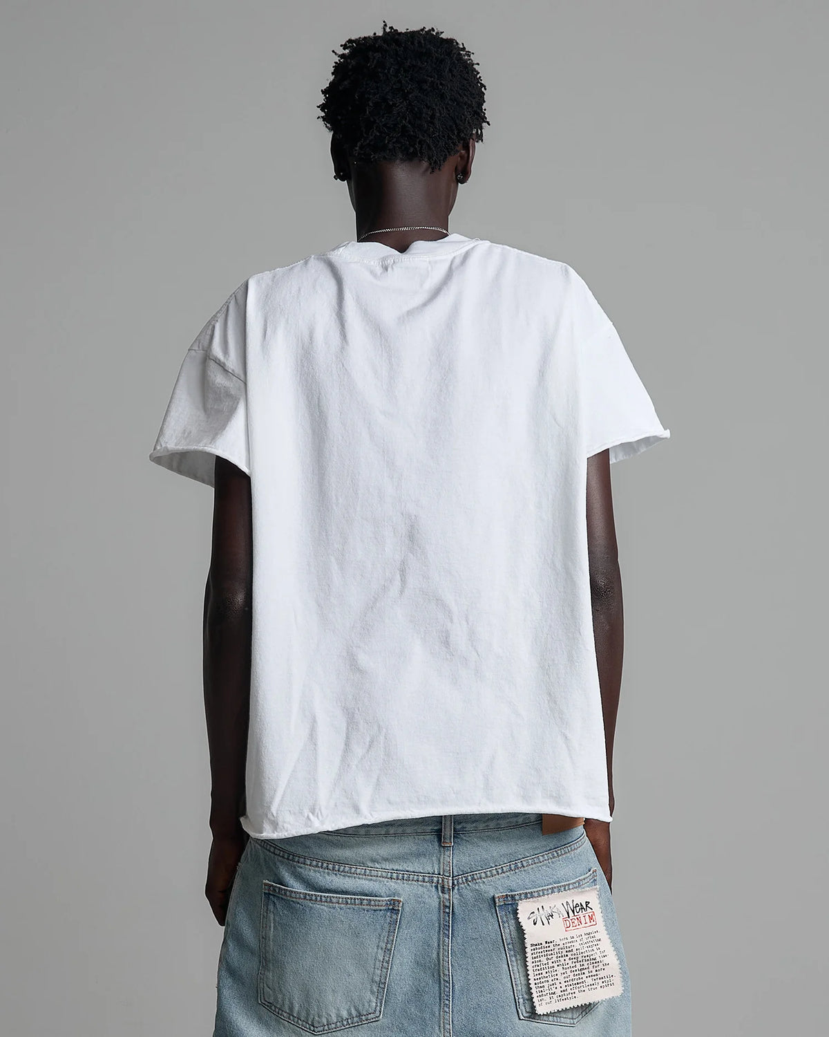 Shaka Wear 7.5oz Heavyweight Raw Hem Tee 'White'