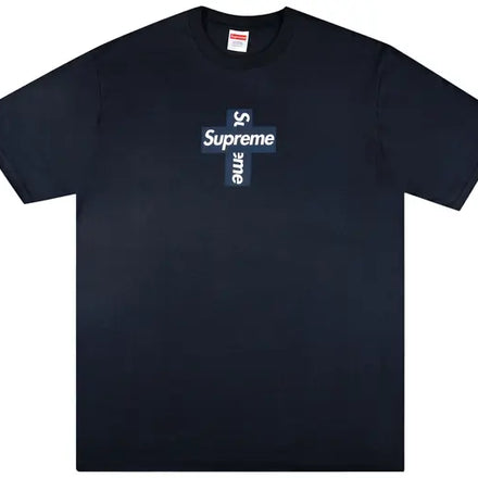 Supreme Cross Box Logo Tee 'Navy'