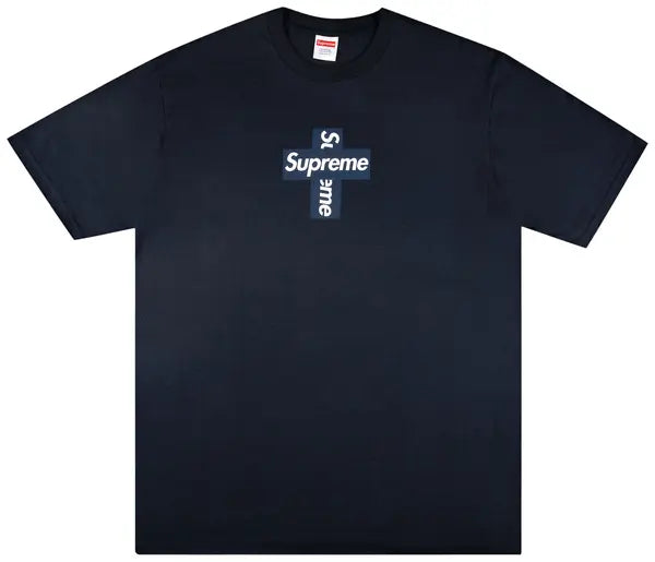 Supreme Cross Box Logo Tee 'Navy' - Hypepieces