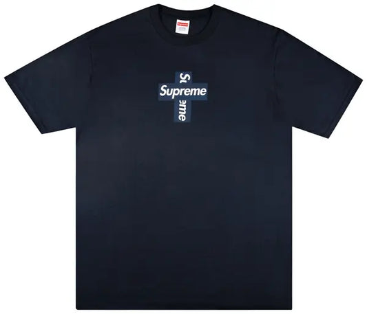 Supreme Cross Box Logo Tee 'Navy' - Hypepieces