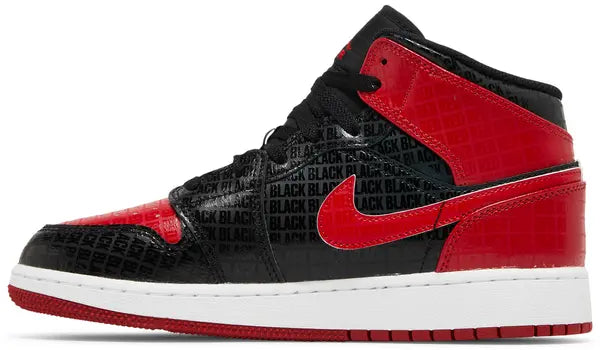 Air Jordan 1 Mid 'Black + Red = Bred'