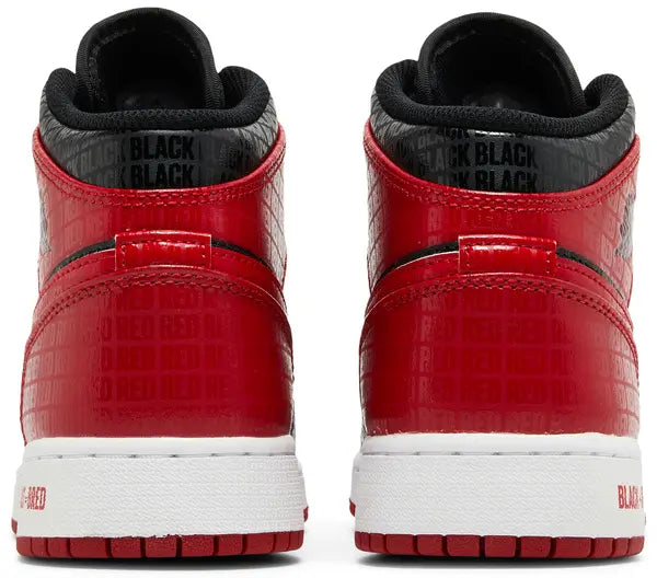 Air Jordan 1 Mid 'Black + Red = Bred'