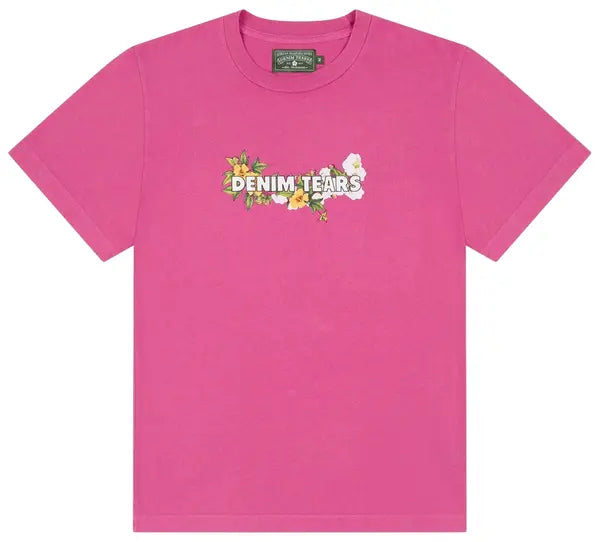 Denim Tears Cotton Floral Logo Tee 'Pink'