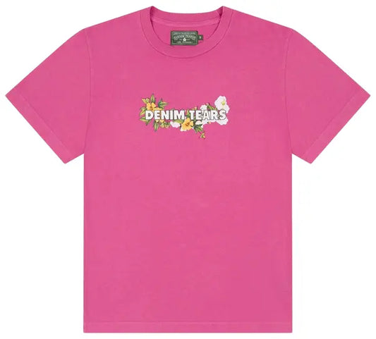 Denim Tears Cotton Floral Logo Tee 'Pink'