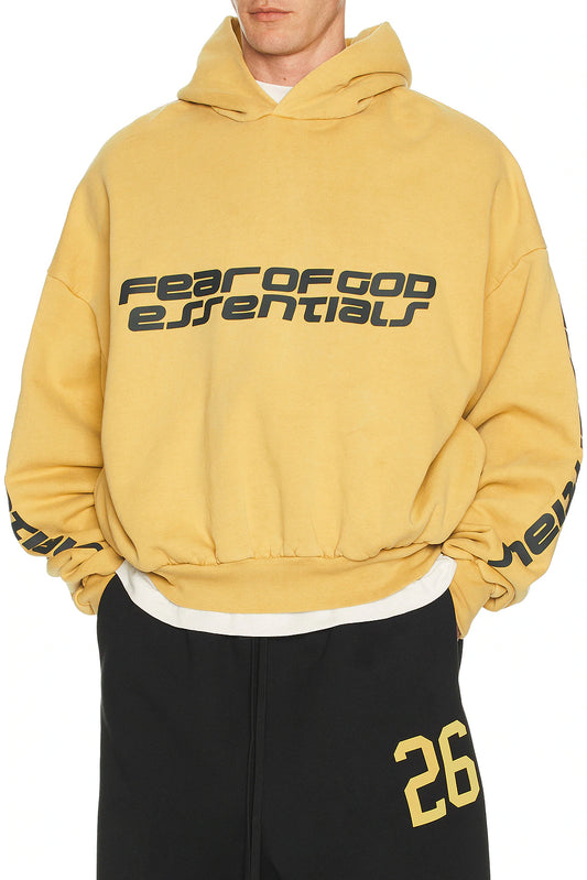 Fear Of God Essentials Heavy Fleece 90s Hoodie 'Canary Yellow' - Hypepieces