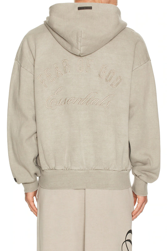Fear Of God Essentials Classic Full Zip Hoodie 'Iron Grey' - Hypepieces
