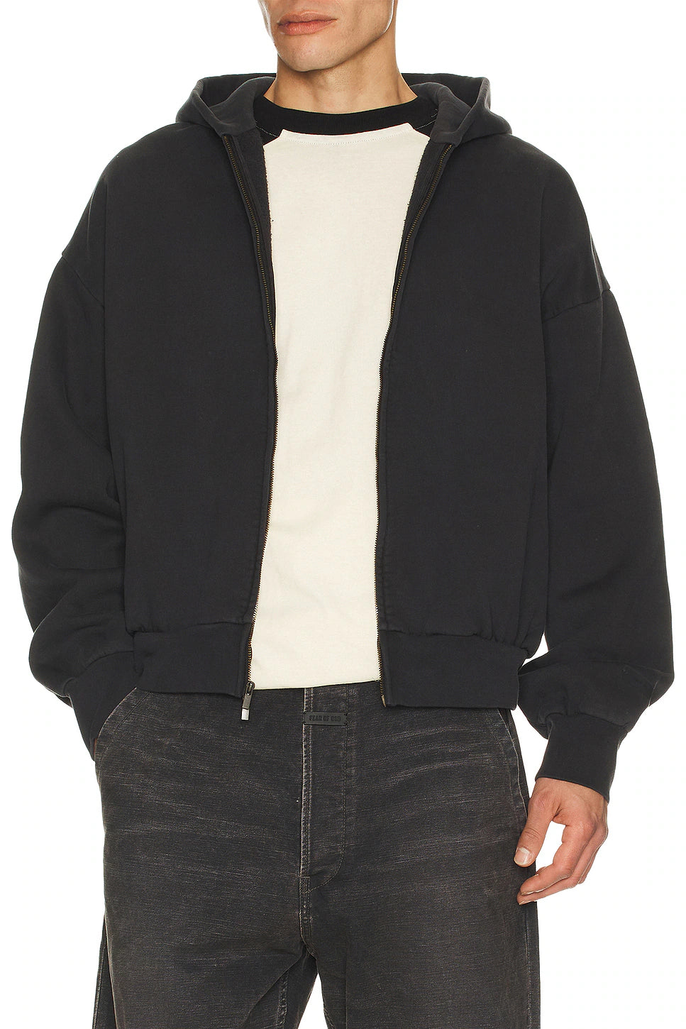 Fear of God Essentials Classic Full Zip Hoodie 'Vintage Black' - Hypepieces