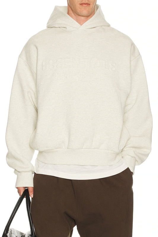 Fear Of God Essentials Puff Print Hoodie 'Light Grey' - Hypepieces