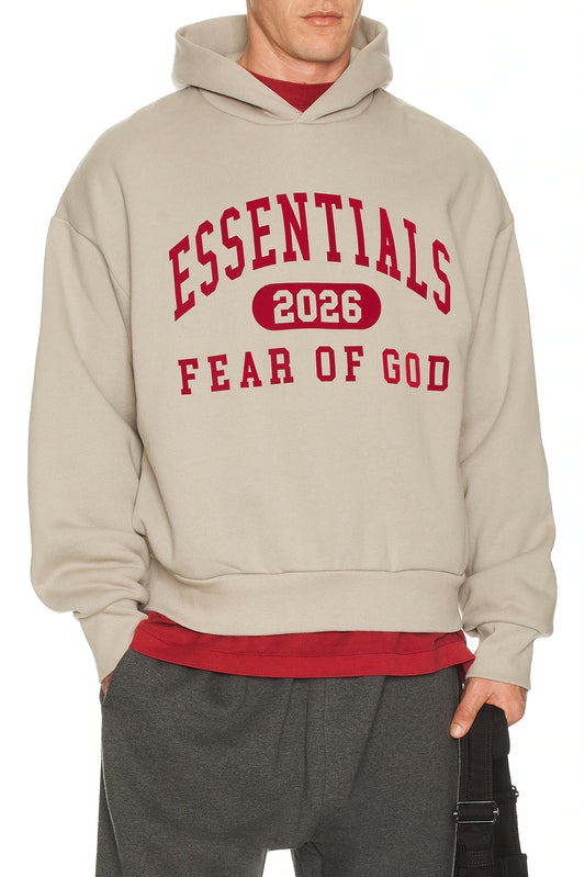 Fear Of God Essentials 2026 Logo Hoodie 'Off Grey' - Hypepieces