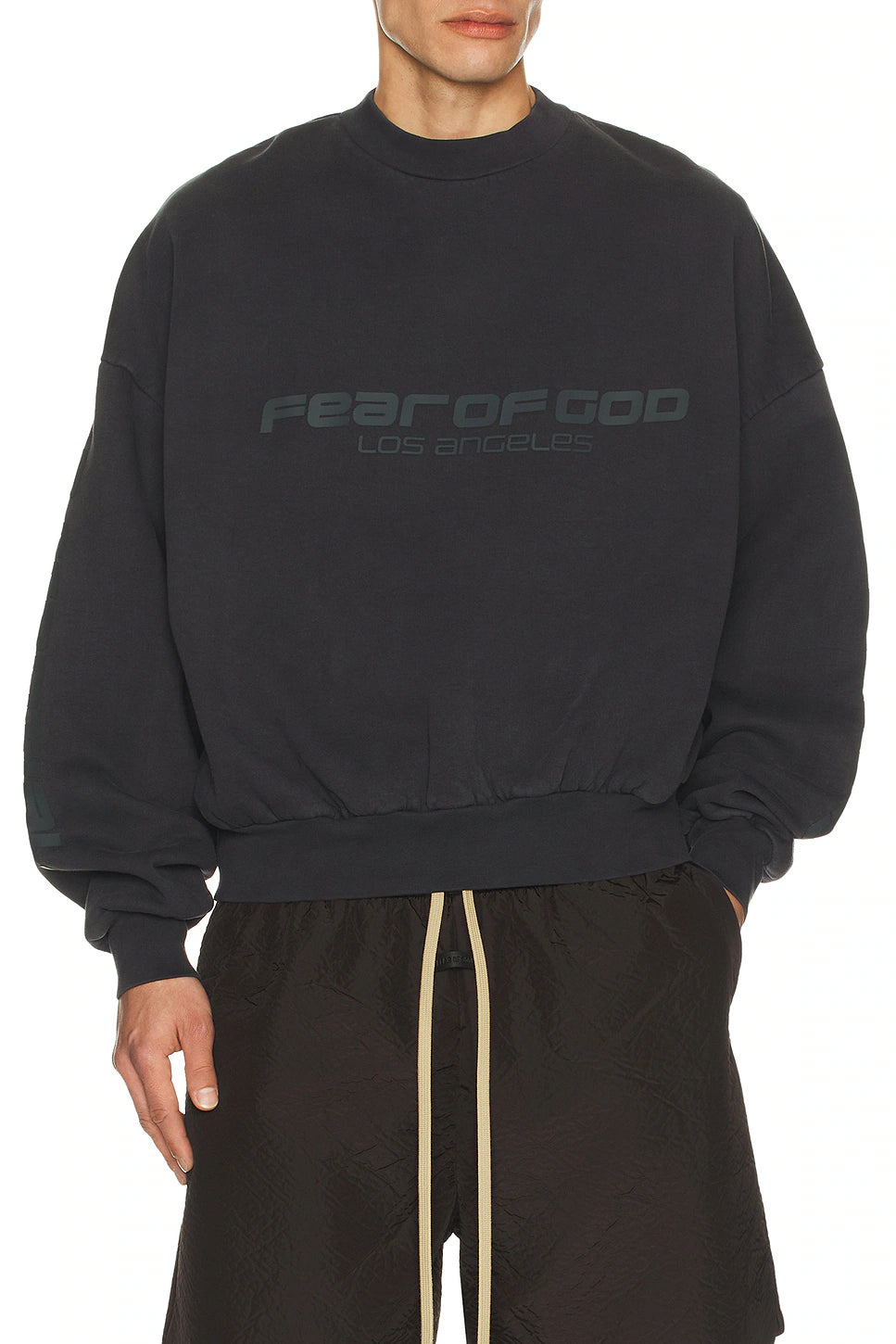 Fear Of God Essentials 90s Crewneck 'Washed Black' - Hypepieces