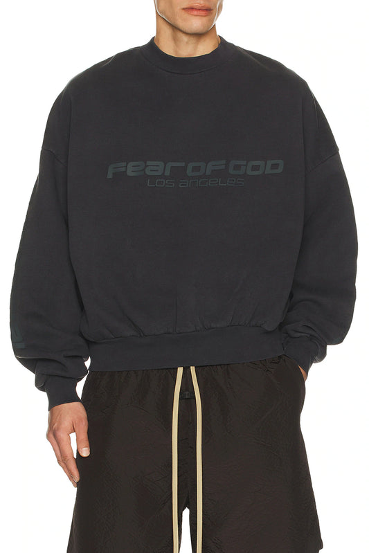 Fear Of God Essentials 90s Crewneck 'Washed Black' - Hypepieces