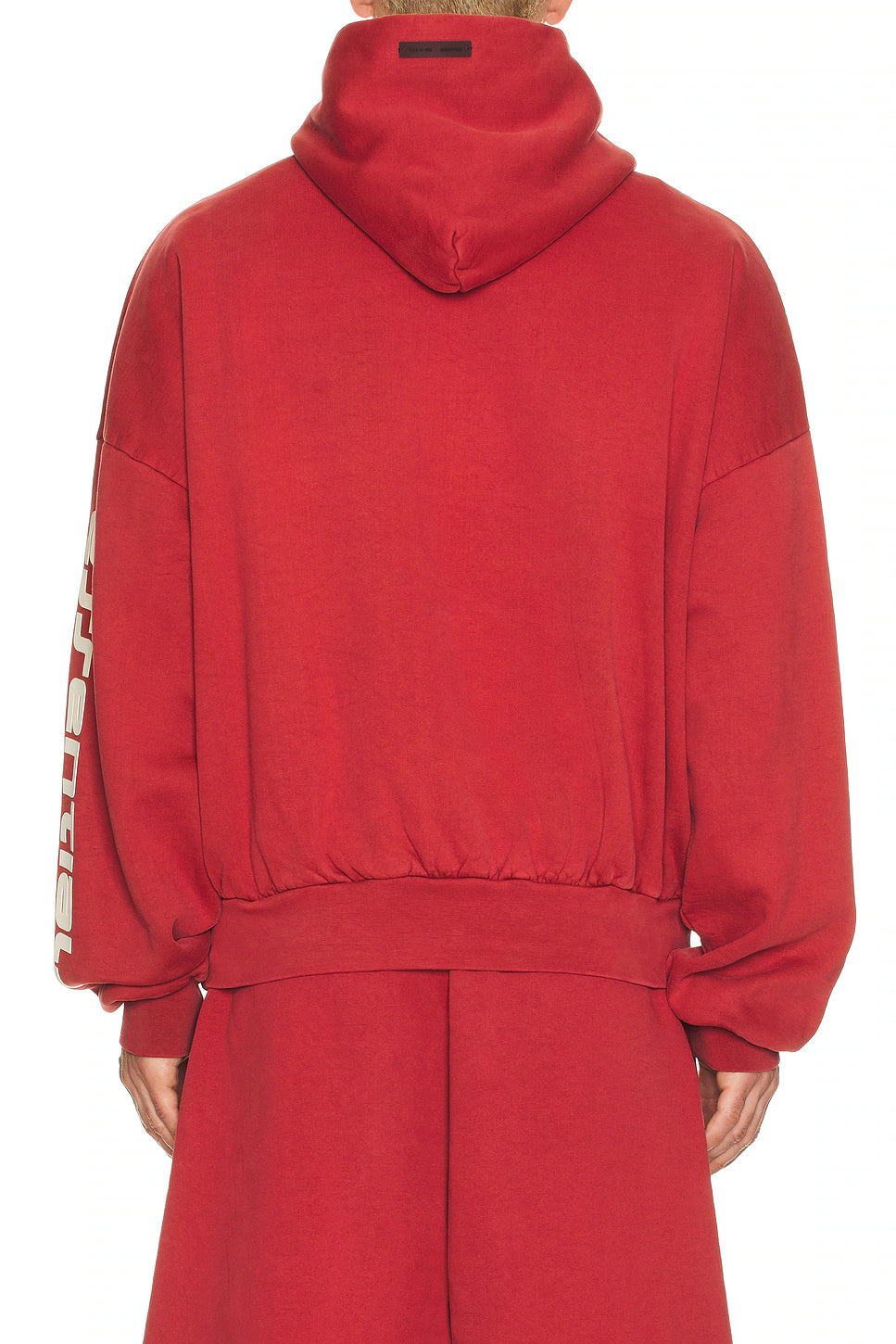 Fear of God Essentials Heavy Fleece 90s Hoodie 'Crimson Red' - Hypepieces