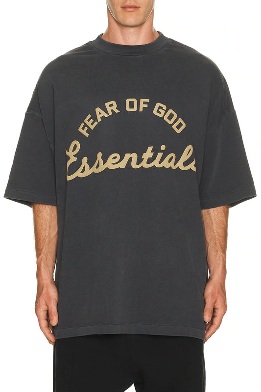 Fear Of God Essentials Script Tee 'Stone Black' - Hypepieces