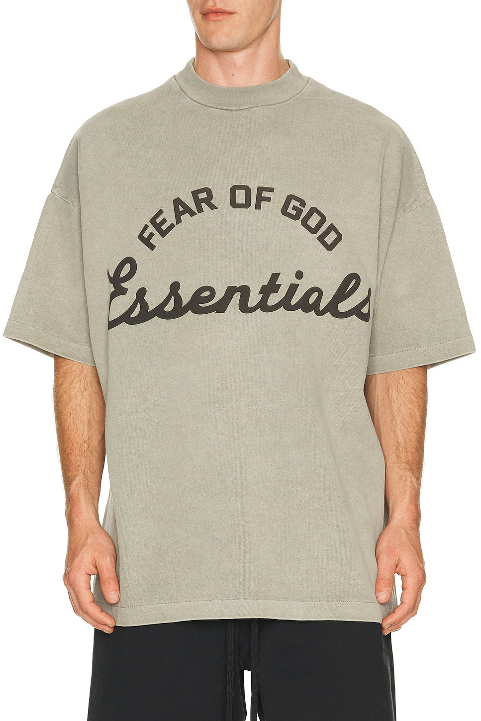 Fear Of God Essentials 90s Script Tee 'Smoke Grey' - Hypepieces