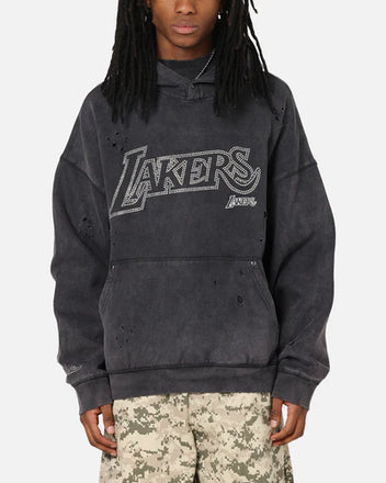 Lakers Distressed Rhinestone Hoodie - Hypepieces