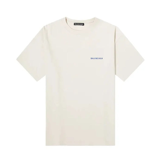 Balenciaga Badge Logo Tee 'Chalky White/Blue' - Hypepieces