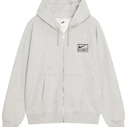 Stussy x Nike Fleece Zip Hoodie 'Grey Heather'