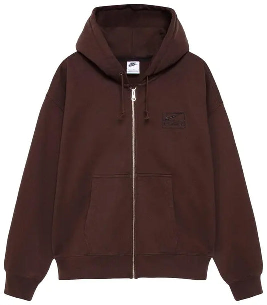 Stussy x Nike Stone Fleece Zip Hoodie 'Dark Cinder'