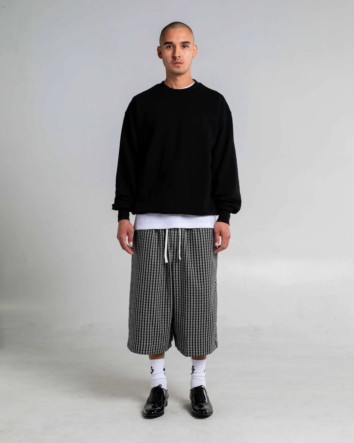 Shaka Wear Baggy Plaid Shorts 'Black'