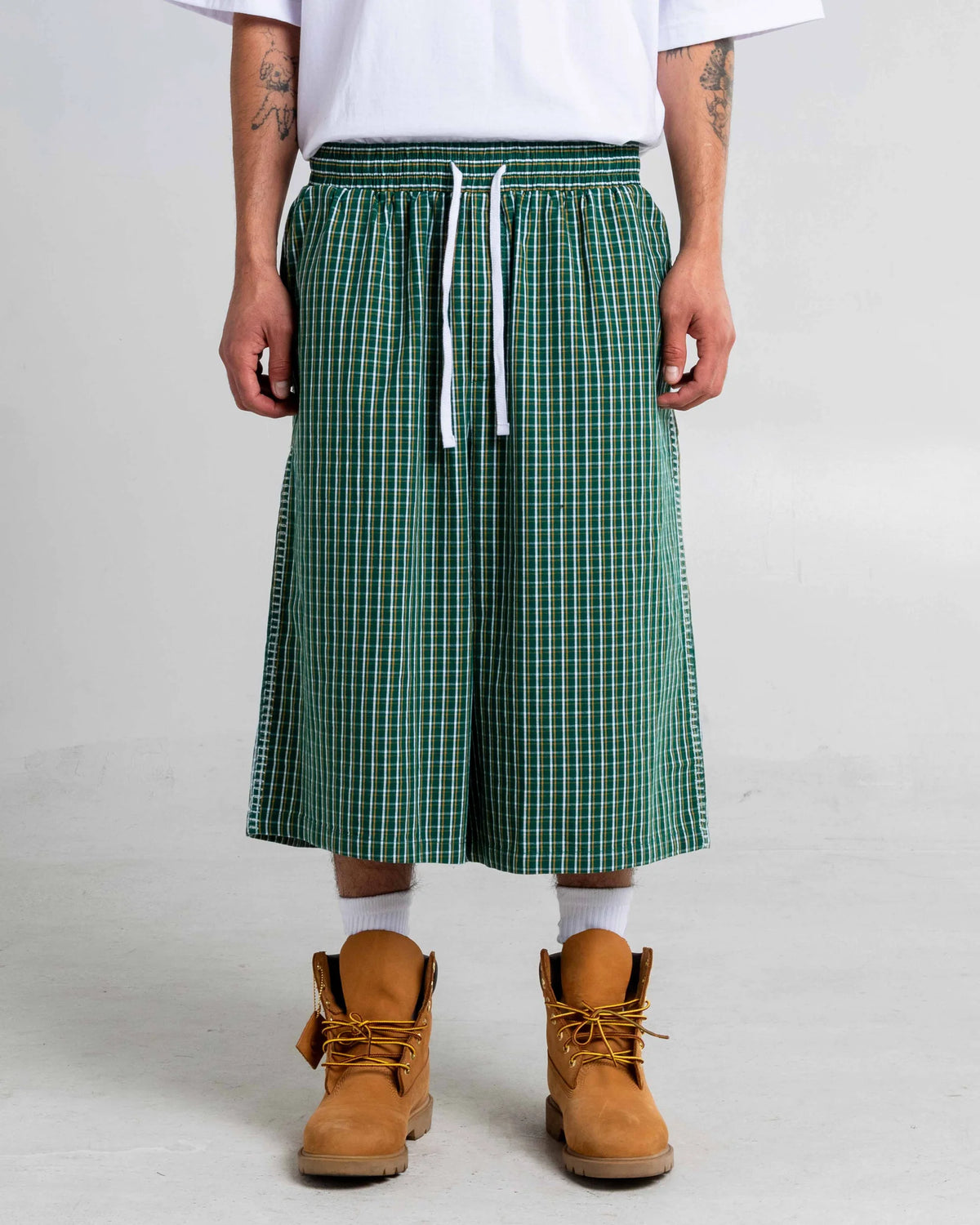 Shaka Wear Baggy Plaid Shorts 'Green'