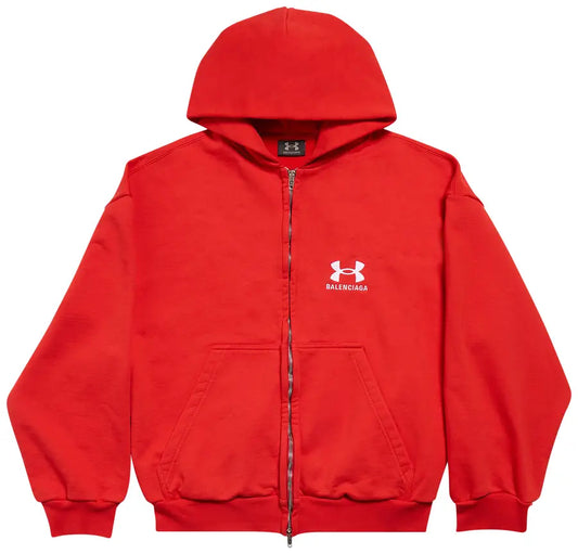 Balenciaga x Under Armour Zip Up Hoodie Red - Hypepieces