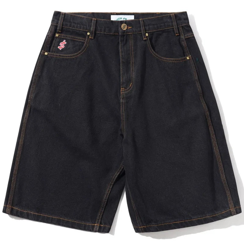 Cash Only Logo Denim Shorts 'Washed Black' - Hypepieces